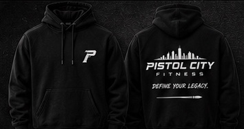 Black PCF hoodie front and back concept